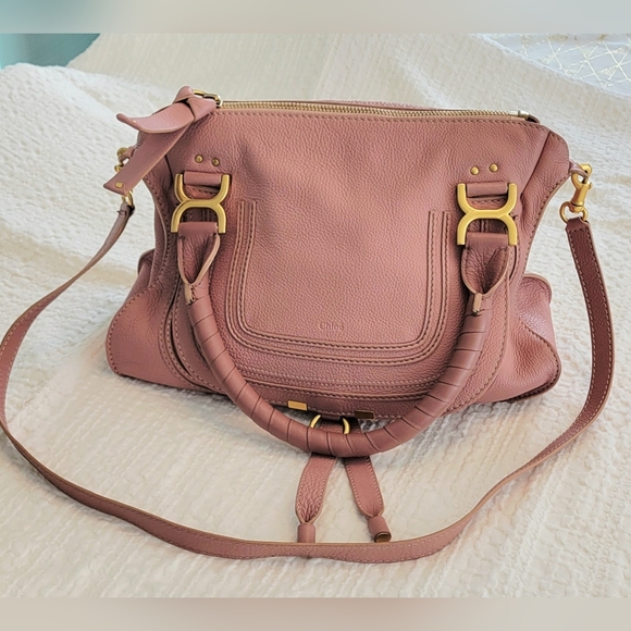 Chloe Handbags - Chloé Marcie Double Carry Leather Bag – Dusty Rose January 2016